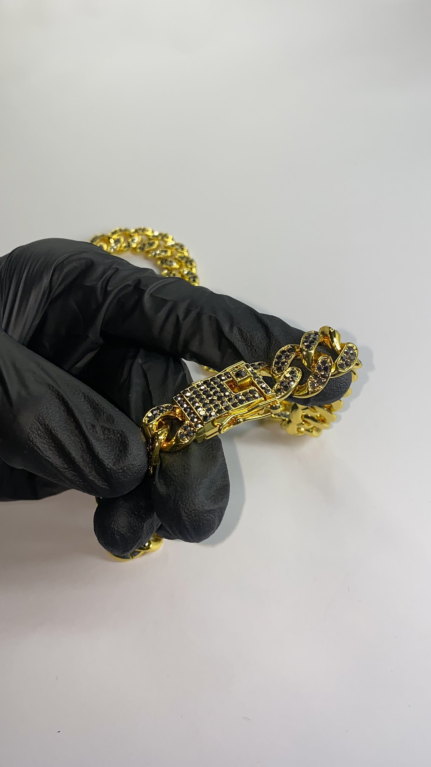 Colier Obsidian Gold