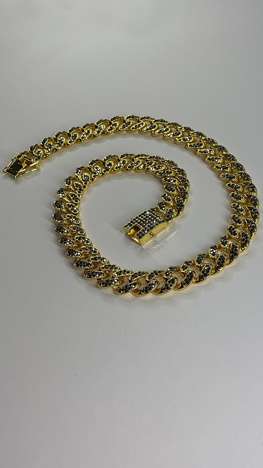 Colier Obsidian Gold